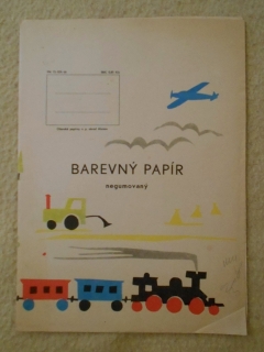 Barevný papír negumovaný - retro obálka originální