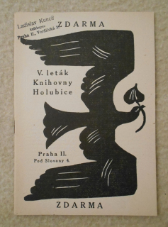 Reklamní brožura V. leták Knihovny Holubice - 20. léta