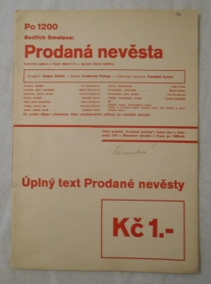 Smetana, Sabina - Prodaná nevěsta - 1933