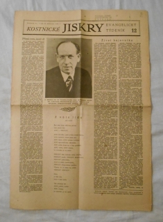 Kostnické jiskry evangelický týdeník ročník 38 číslo 12 z 26. 3. 1953