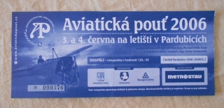 Vstupenka Aviatická pouť 2006 Pardubice - 2006