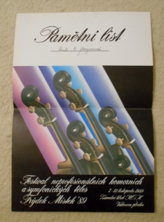 Pamětní list Festival neprofesionálních těles Frýdek-Místek 1989