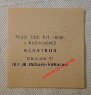 Technický informační lístek knihvazárna Albatros Ostrava