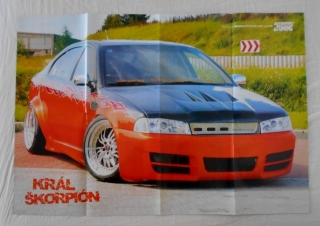 Poster časopisu Autosport & Tuning 78 x 53 cm - Škoda Octavia + Honda Civic