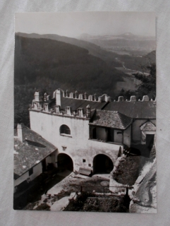 Pohlednice Boskovice hrad - černobílá nepoužitá