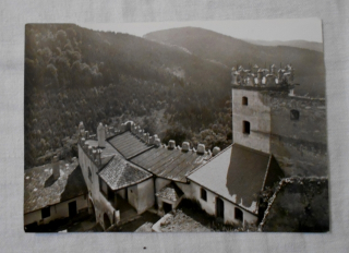 Pohlednice Boskovice hrad - černobílá nepoužitá
