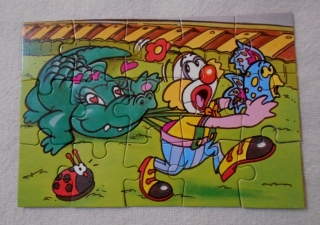 Puzzle - mini Puzzle 15 ks - Klaun s krokodýlem