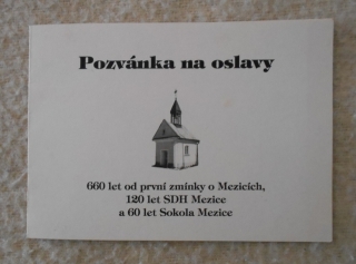 Pozvánka na oslavy 660 let obce Mezice - 2011