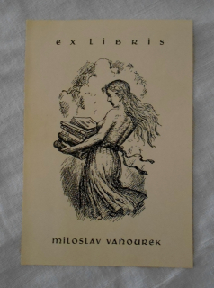 Ex Libris Miloslav Vaňourek - Dívka s knihami
