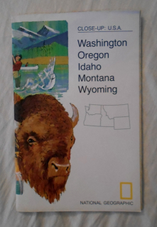 Mapa USA Washington Oregon Idaho Montana Wyoming - National Geographic - anglicky
