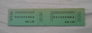 Vstupenka Středočeská galerie - 1,50 Kčs - 2 ks
