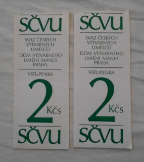 Vstupenka SČVU Mánes Praha - 2 Kčs - 2 ks
