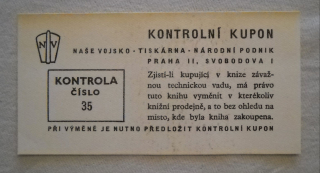 Kontrolní lístek Naše vojsko pravděp. 1959