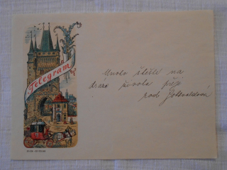 Telegram - V. Kubašta ilustrovaný doručovací formulář použitý - 1956