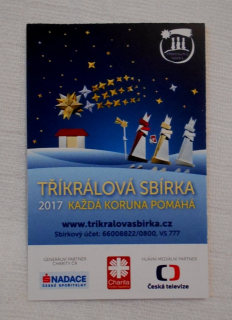 Reklamní kalendář Tříkrálová sbírka Charita Šternberk středisko Litovel - rok 2017