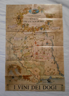 Plakát stylizovaná Mapa I Vinni Dei Dogi Lison - Pramaggiore - barevný skládaný plakát