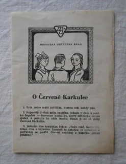 O Červené Karkulce - dvoulist k diapozitivům - Moravská Ústředna Brno