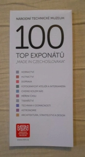 Leták Národní technické muzeum Top 100 exponátů Made in Czechoslovakia 2019