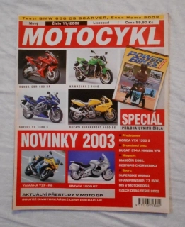 Časopis Motocykl rok 2002 číslo 11 Listopad