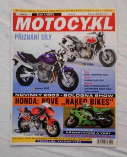 Časopis Motocykl rok 2003 číslo 1 Leden