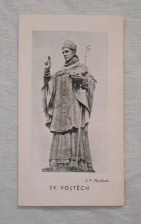 Pamětní a modlitební lístek Sv. Vojtěch - 1947