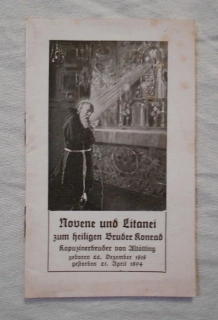 Modlitební knížka/brožurka Novene und Litanei zum heiligen Bruder Konrad - Imprimatur  1934 německy