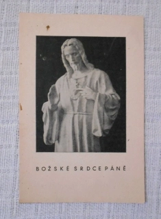 Svatý obrázek Božské Srdce Páně - nedatované retro