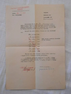 Okresní vojenská správa Litovel - Předvolánka na velitelskou přípravu důstojníků v záloze - 1959
