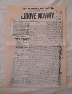 Replika Lidové noviny první číslo 16. prosince 1893 - titulní list