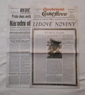 Replika deníky květen 1945 - výběr titulních listů