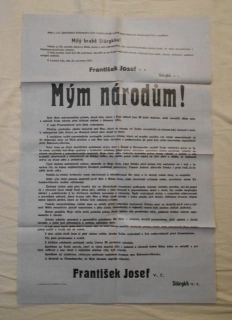 Replika Císařský manifest Mým národům 1914 - SOUČASNÁ REPLIKA